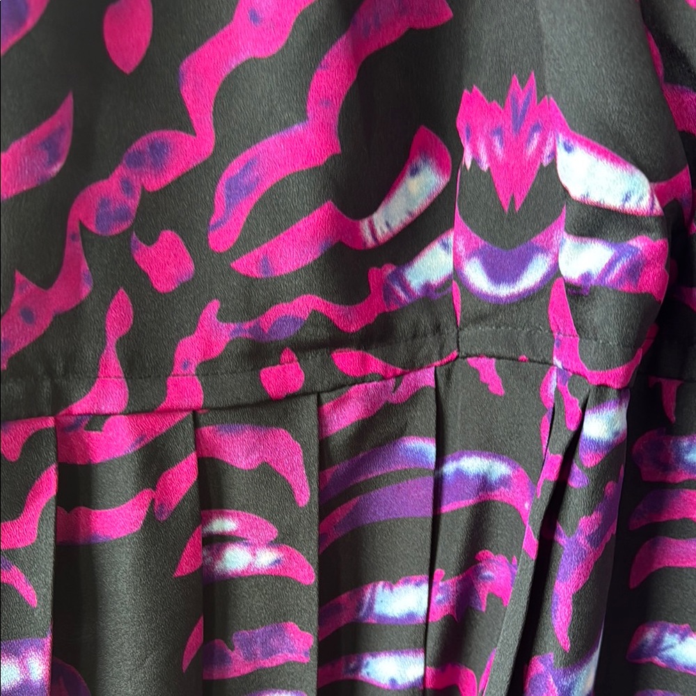 Kardashian Kollection Purple and Black Bishop Sleeve Sundress - Picture 4 of 7